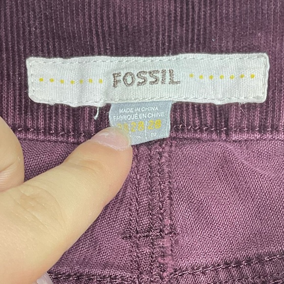 < Fossil Purple Straight Leg Corduroy Pants > - Picture 3 of 3